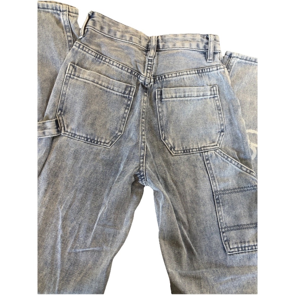 Pacsun Boyfriend Carpenter Jeans Smiling Flowers Daisy 90's Loose Fit Size 22 - Picture 7 of 11